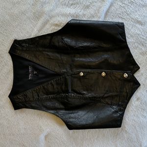 Black leather vest